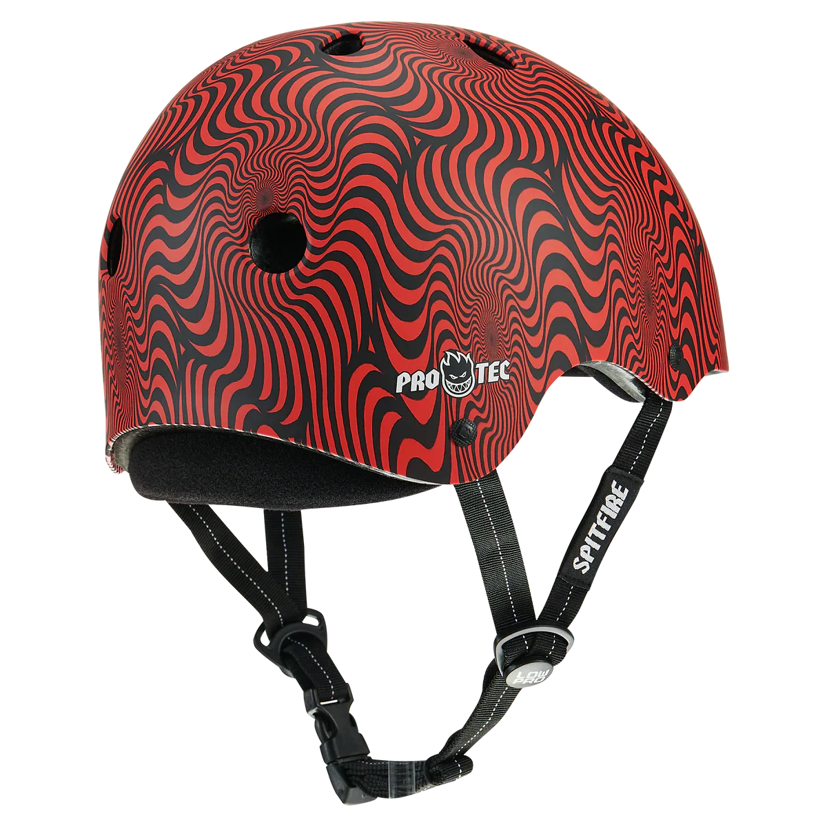 Pro-Tec Protection Pro-Tec x Spitfire Low Pro Certified Helmet with Fit Kit Red Swirl