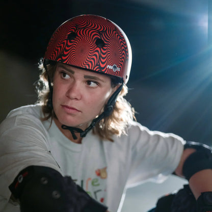 Pro-Tec Protection Pro-Tec x Spitfire Low Pro Certified Helmet with Fit Kit Red Swirl