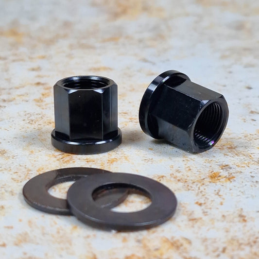 Profile Racing BMX Parts Profile Racing Alloy 14mm Hub Axle Nuts Black Pair