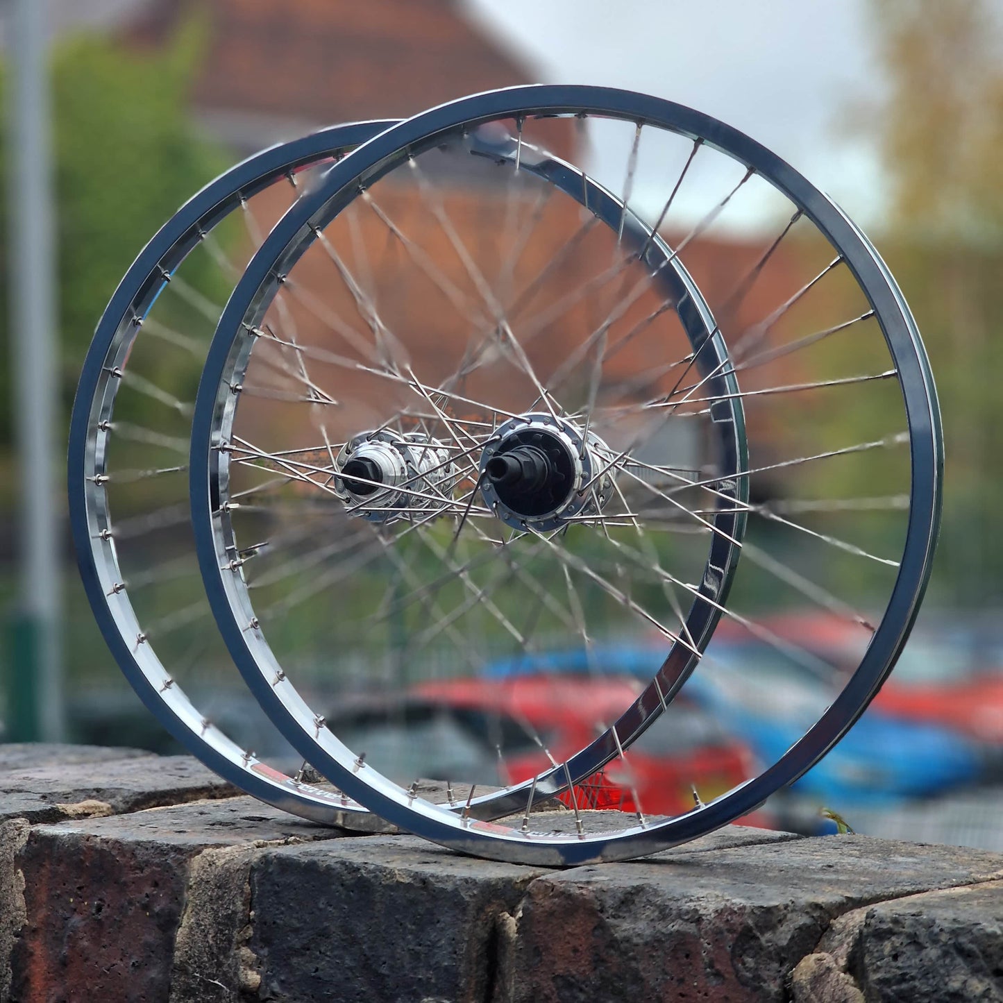 Profile Racing BMX Parts Chrome Profile Racing Off The Shelf Wheelset Pair Chrome