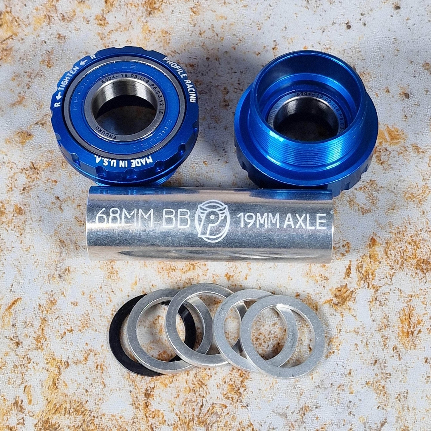 Profile Racing BMX Racing Blue / 19mm Profile Racing Outboard Bottom Bracket 68mm