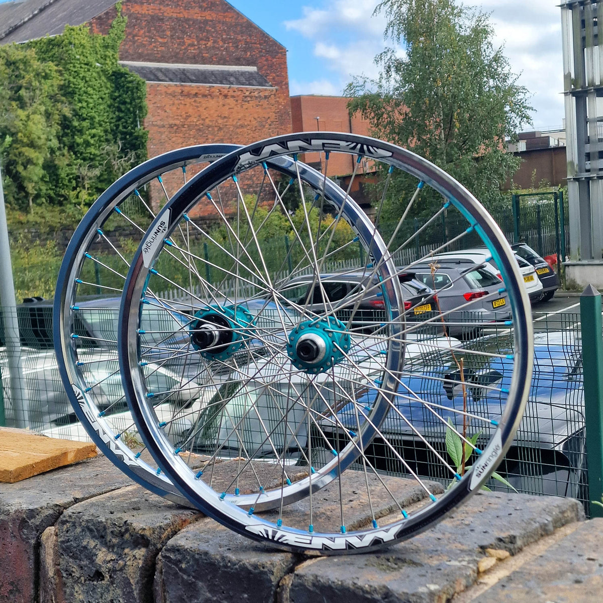 Profile Racing BMX Parts Profile Racing Sun Ringle Aqua / Chrome Custom Wheelset