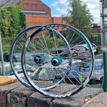 Profile Racing BMX Parts Profile Racing Sun Ringle Aqua / Chrome Custom Wheelset