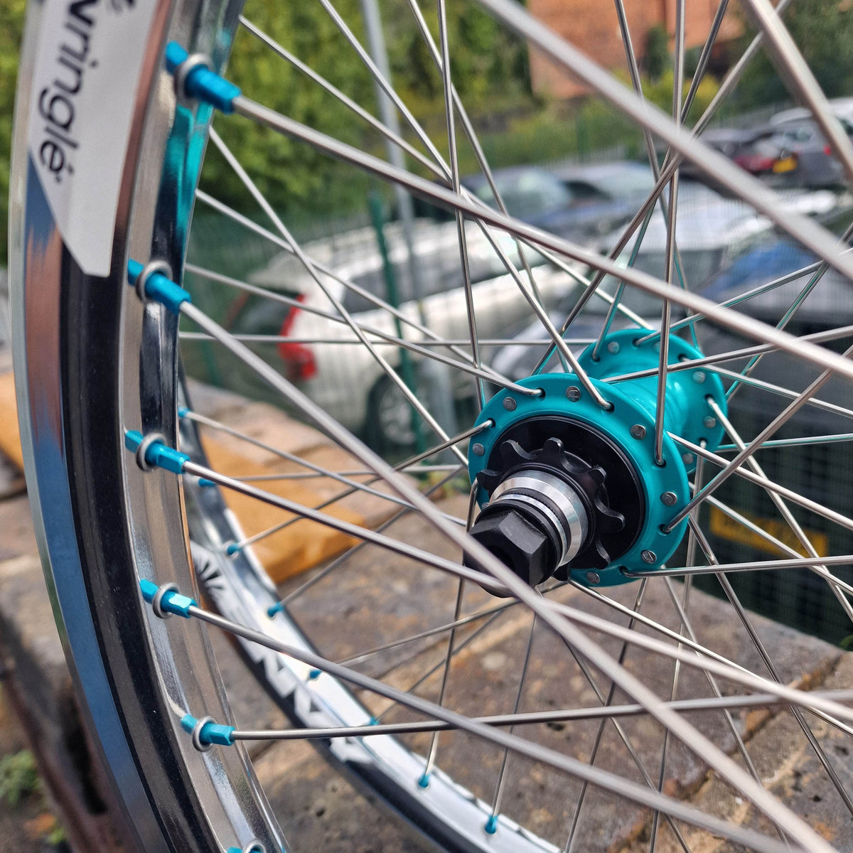 Profile Racing BMX Parts Profile Racing Sun Ringle Aqua / Chrome Custom Wheelset