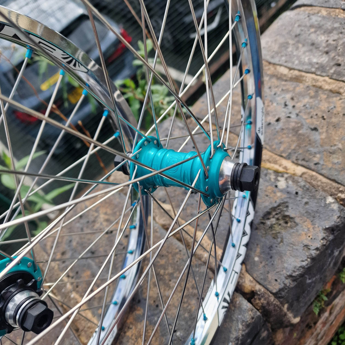 Profile Racing BMX Parts Profile Racing Sun Ringle Aqua / Chrome Custom Wheelset
