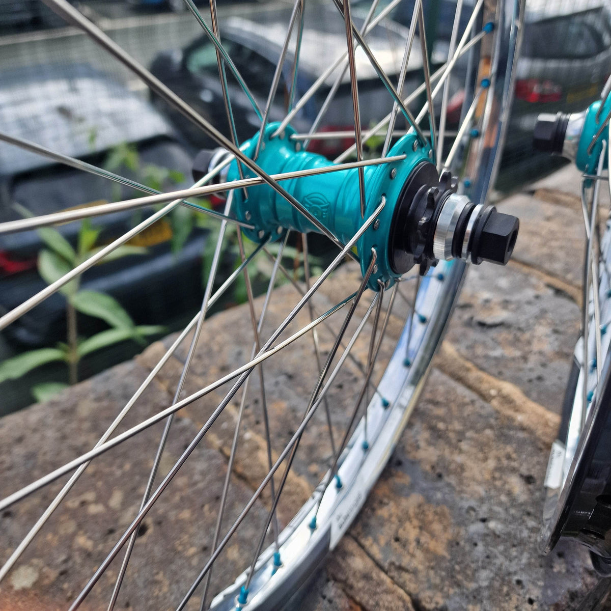 Profile Racing BMX Parts Profile Racing Sun Ringle Aqua / Chrome Custom Wheelset