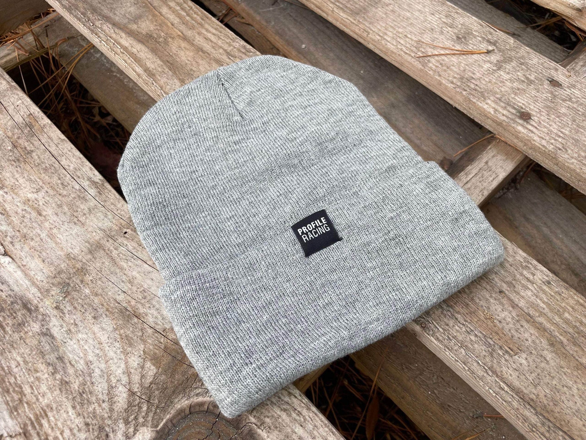 Profile Racing Clothing & Shoes Heather Grey Profile Racing Woven Label Beanie