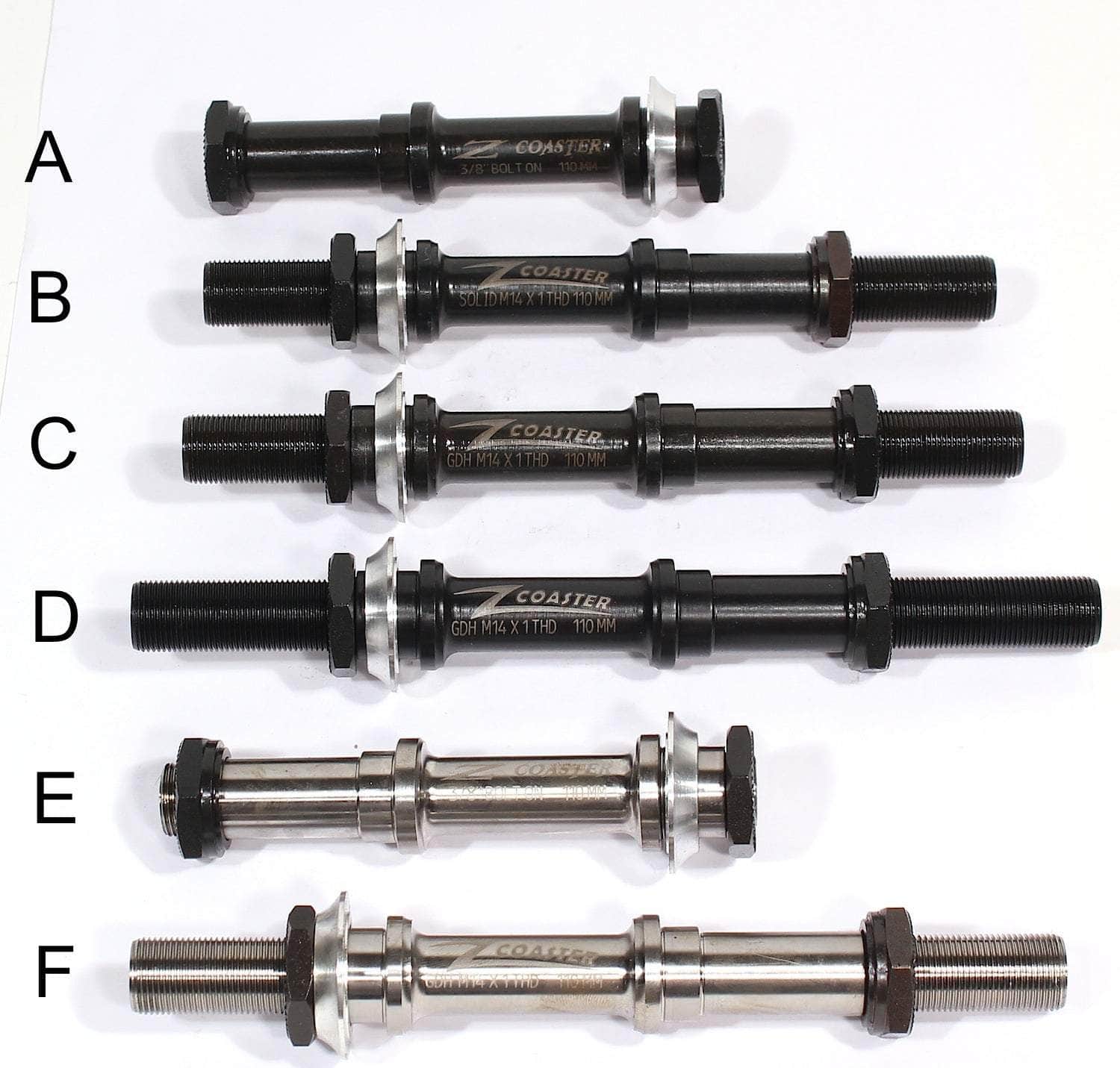 Profile Racing BMX Parts Profile Z Coaster / Gulf Coaster Hub Axles
