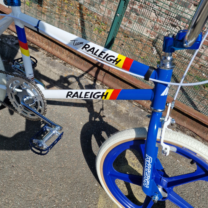 Raleigh Old School BMX Raleigh Mk 2 Burner Team Custom Bike Blue / White with Skyway Tuff Wheels