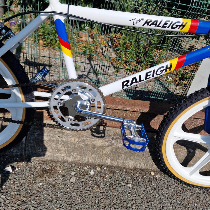 Raleigh Old School BMX Raleigh Mk 2 Burner Team Custom Bike Blue / White with Skyway Tuff Wheels