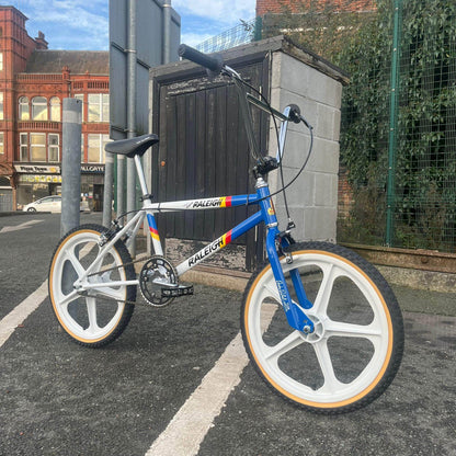 Raleigh Old School BMX Raleigh Mk 2 Burner Team Special Bike Blue / White with Skyway Tuff Wheels