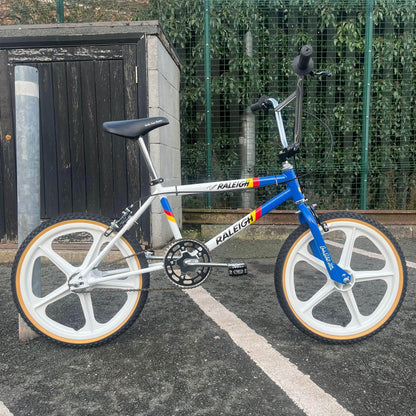 Raleigh Old School BMX Raleigh Mk 2 Burner Team Special Bike Blue / White with Skyway Tuff Wheels