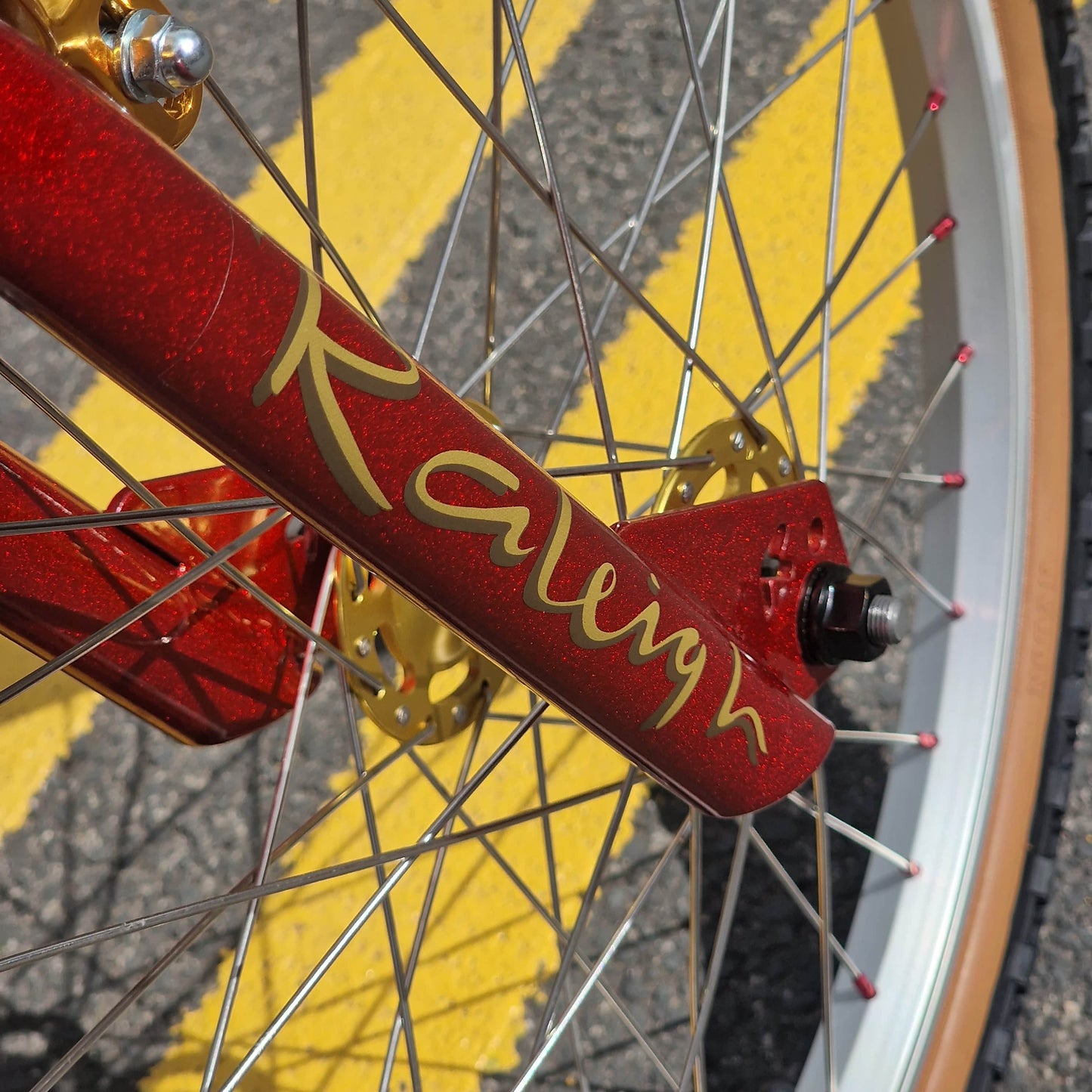 Raleigh Old School BMX Bikes Raleigh Styler Custom Bike Candy Red / Gold