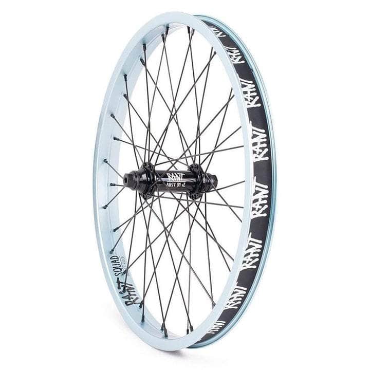 Rant BMX Parts Sky Blue Rant Party On V2 Front Wheel Black