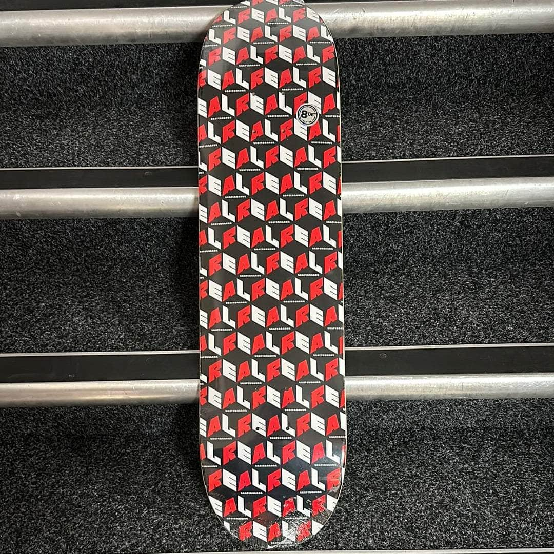 Real Skateboards 8.06 Real City Blocks 8.06" Black / Red Skateboard Deck