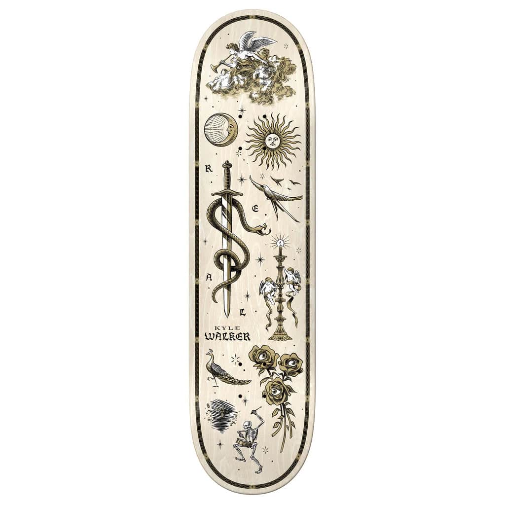 Real Skateboards White / 8.38 Real Kyle Walker Engraved White 8.38" Skateboard Deck