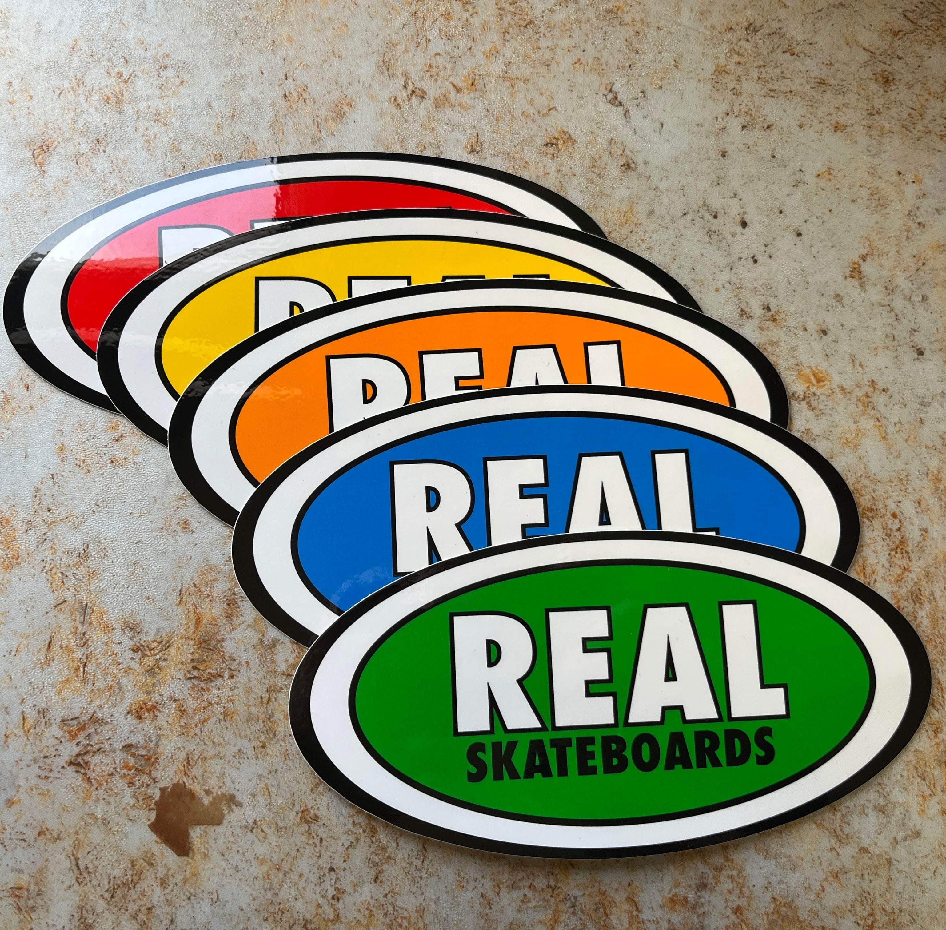 Real Scale Sticker Real Skateboards Oval Sticker Large | Alans BMX
