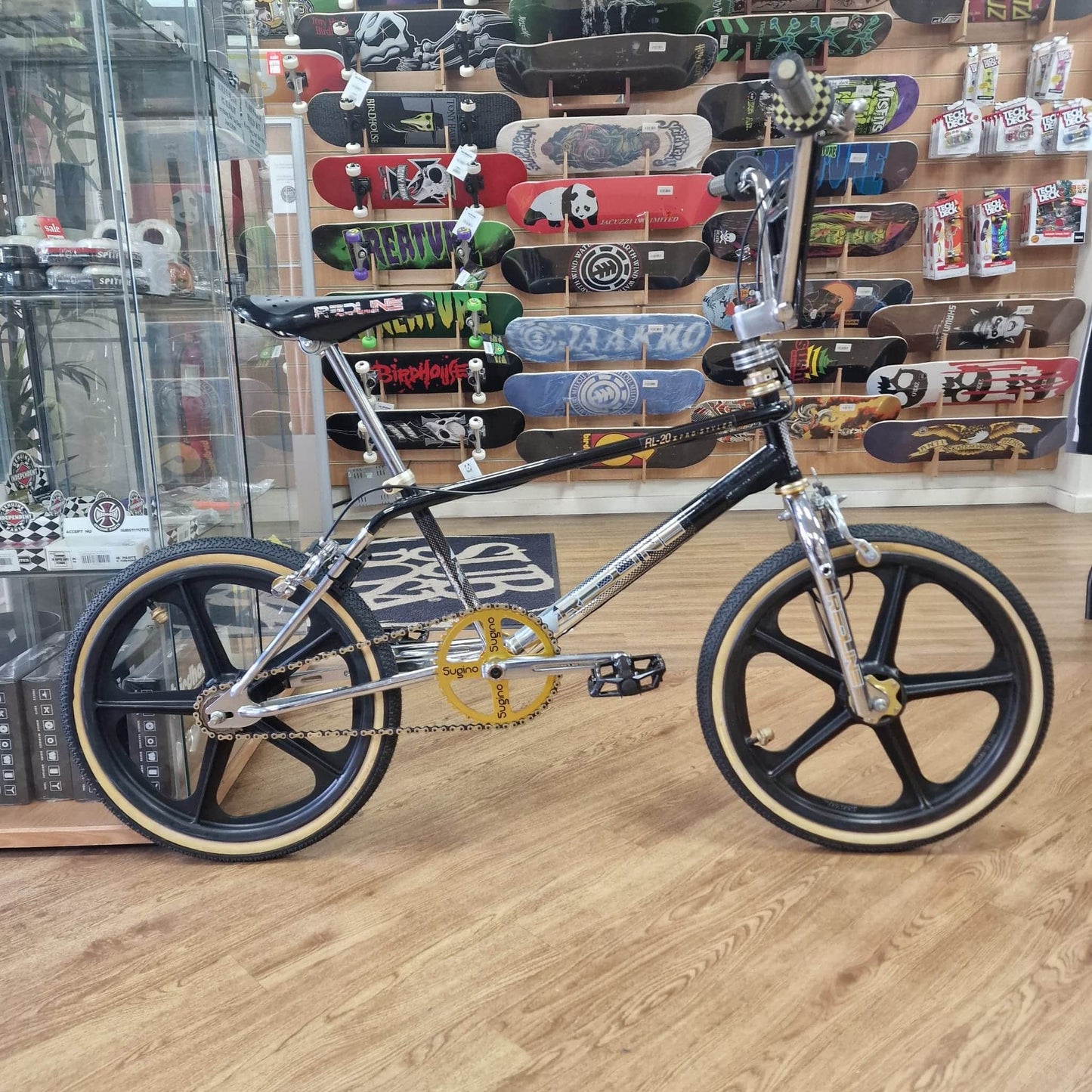 Redline Old School BMX Bikes Black / Chrome / Gold Redline 1985 RL20 II Prostyler Bike Black / Chrome / Gold Previously Owned