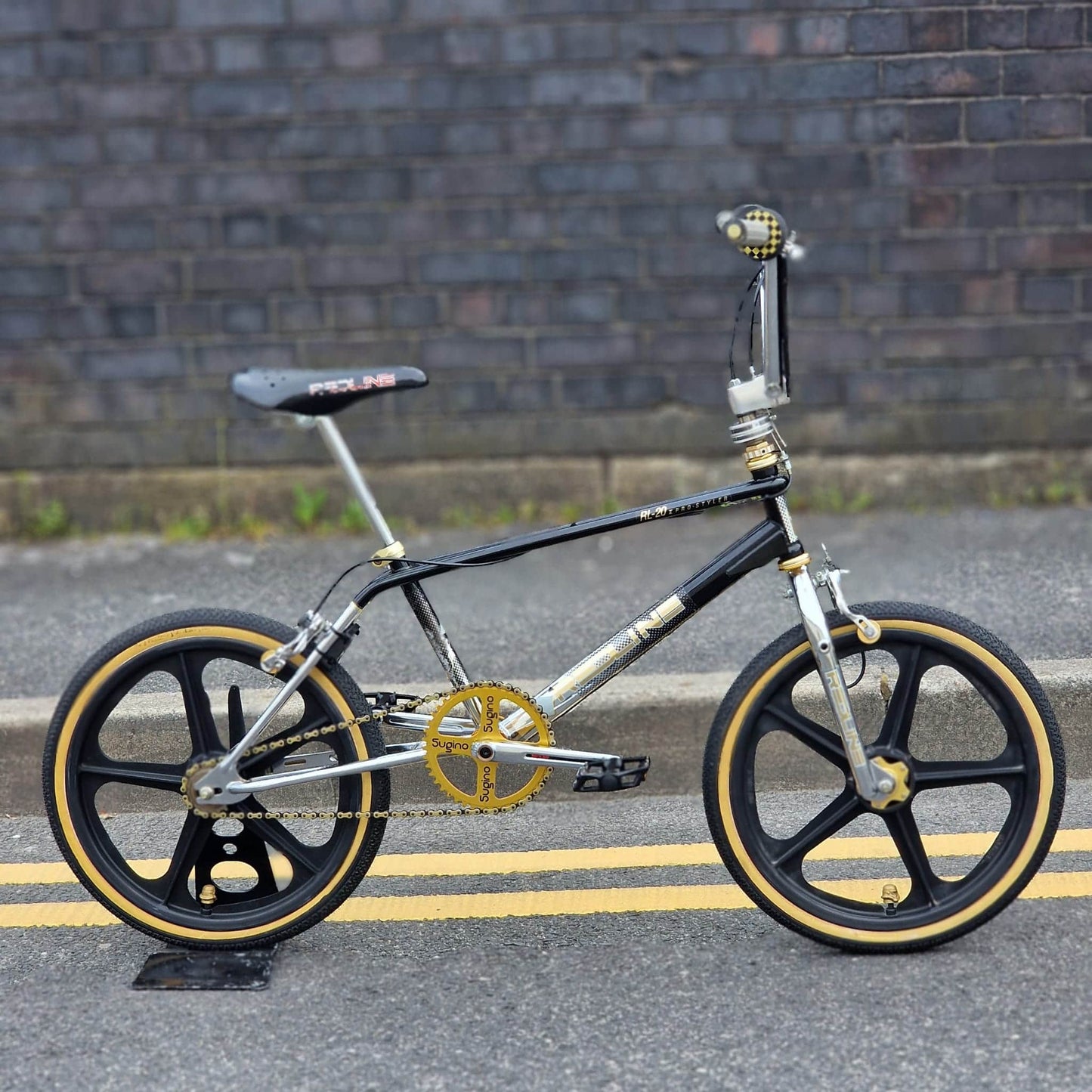 Redline Old School BMX Bikes Black / Chrome / Gold Redline 1985 RL20 II Prostyler Bike Black / Chrome / Gold Previously Owned