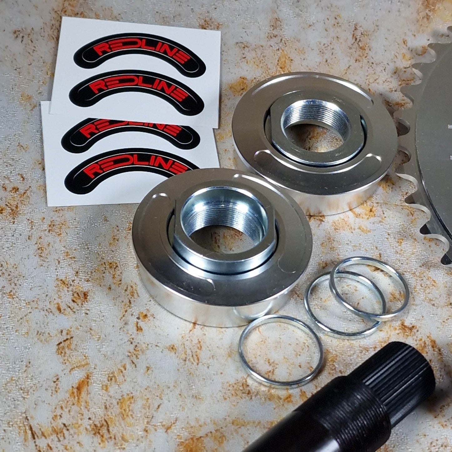 Redline Vintage Old School BMX 180mm Redline 401 Pinchless Flight Cranks with Techmatik BB