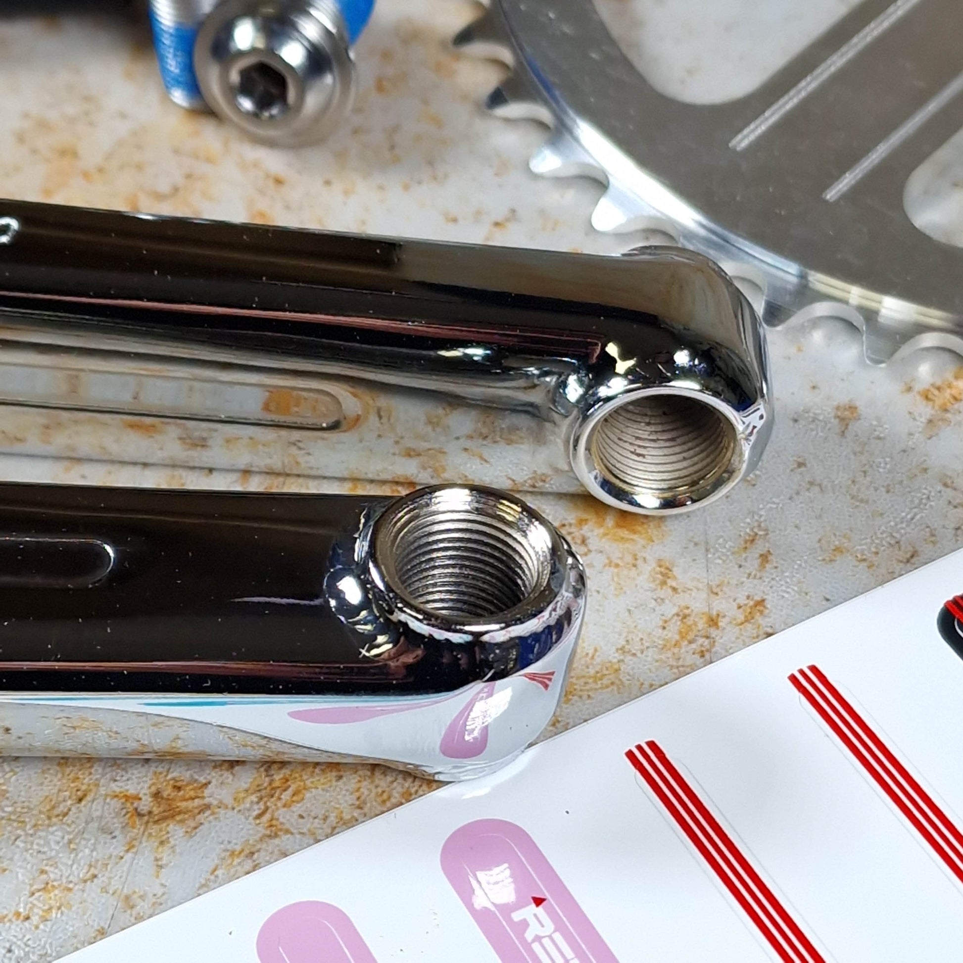 Redline Vintage Old School BMX 180mm Redline 401 Pinchless Flight Cranks with Techmatik BB