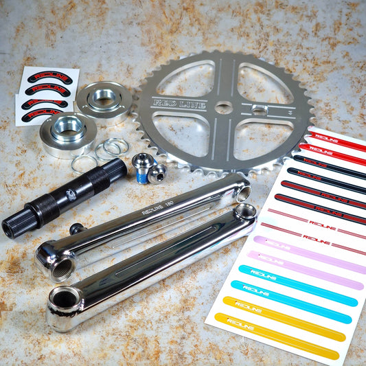 Redline Vintage Old School BMX 180mm Redline 401 Pinchless Flight Cranks with Techmatik BB