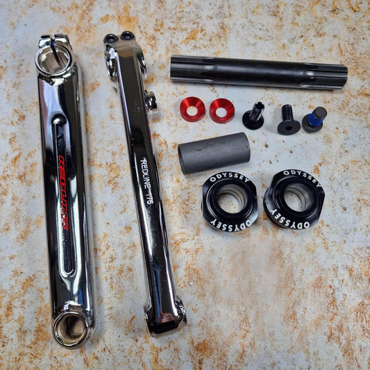 Redline Old School BMX 175mm Redline Flight Cranks Chrome with Euro Bottom Bracket