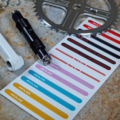 Redline Vintage Old School BMX 180mm Redline Vintage 401 Single Pinch Flight Cranks with Techmatik BB White