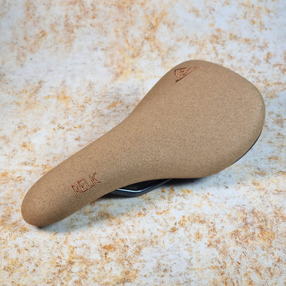 Relic BMX Parts Brown / Slim / Railed Relic Choice Slim Railed Microfibre Seat with Embroidered Logo