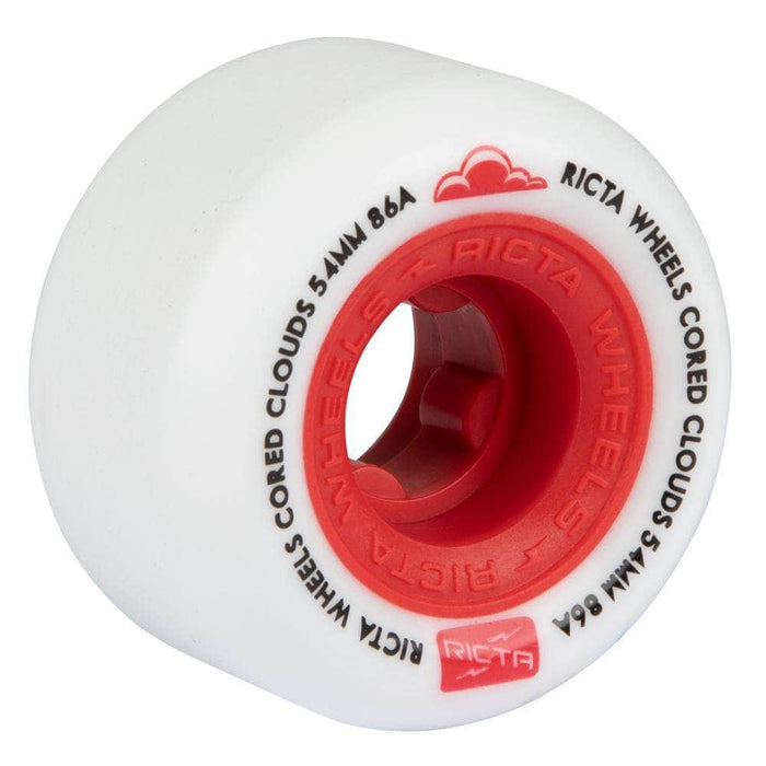 Ricta Skateboards 54mm Ricta Cored Clouds Red / White 54mm 86a Skateboard Wheels