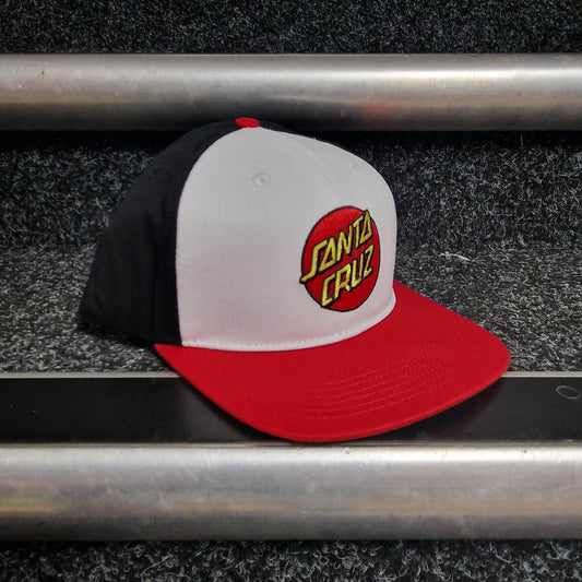 Santa Cruz Classic Dot Snapback Cap White / Black / Red