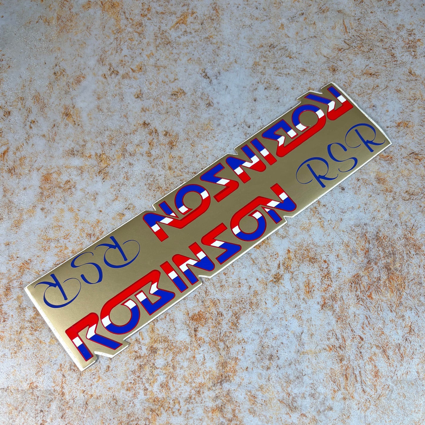 Robinson Old School BMX Robinson 1984 Frame Downtube Frame Sticker Gold NOS