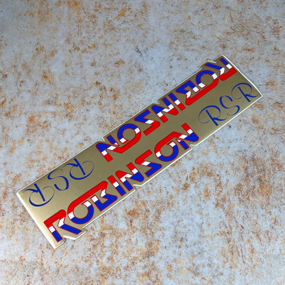 Robinson Old School BMX Robinson 1984 Frame Downtube Frame Sticker Gold NOS
