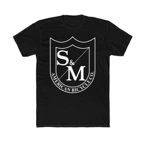 S&M Bikes Clothing & Shoes S&M Bikes Big Shield T-Shirt White on Black