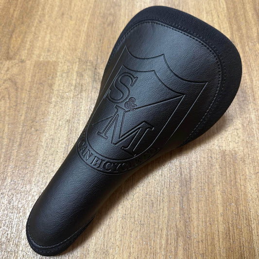 S&M Bikes BMX Parts Black / Railed / Slim S&M Bikes Thin Railed Embossed Seat Black