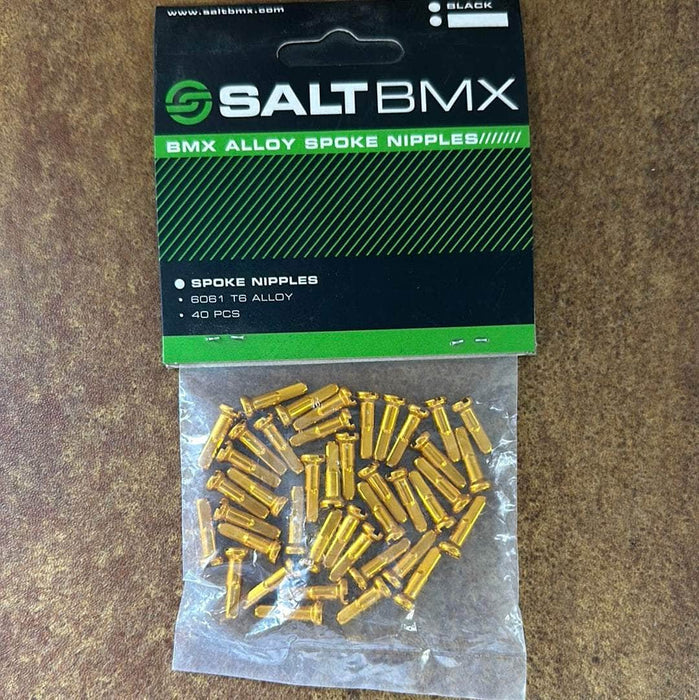 Salt BMX Parts Gold Salt Pro Alloy Spoke Nipples 40 Pack