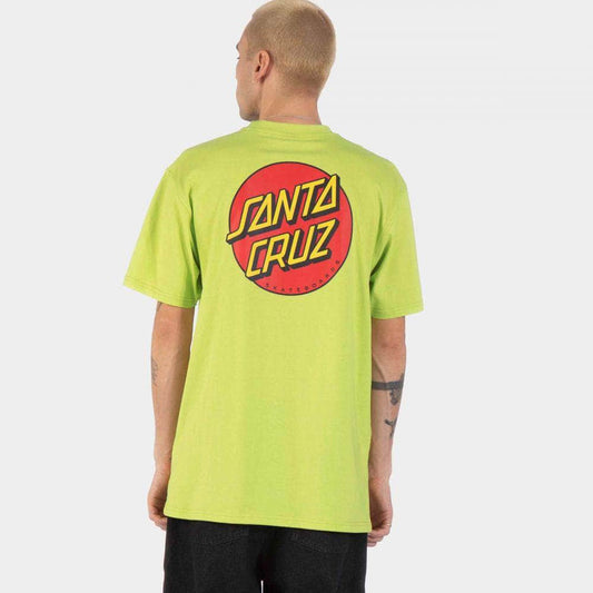Santa cruz Clothing & Shoes Santa Cruz Classic Dot Logo T-Shirt Green Glow