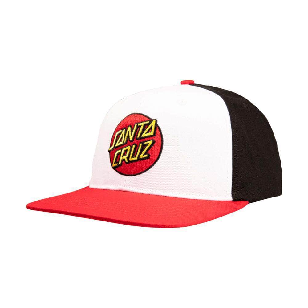 Santa Cruz Clothing & Shoes White/Black/Red Santa Cruz Classic Dot Snapback Cap White / Black / Red