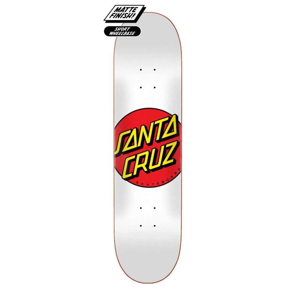 Santa cruz Skateboards 8.0 Santa Cruz Classic Dot White 8" Skateboard Deck