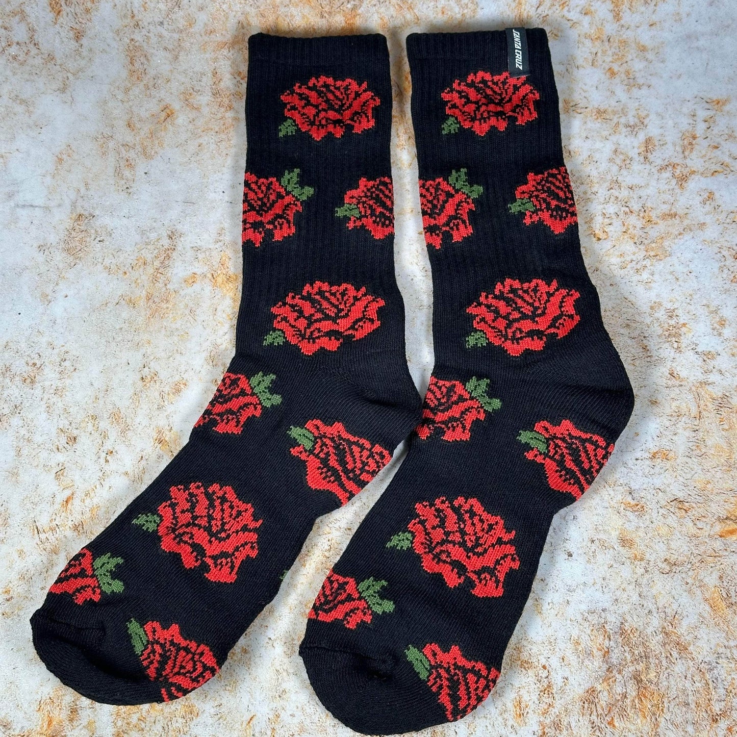 Santa Cruz Clothing & Shoes Black / UK 8-11 Santa Cruz Dressen Roses Socks Black