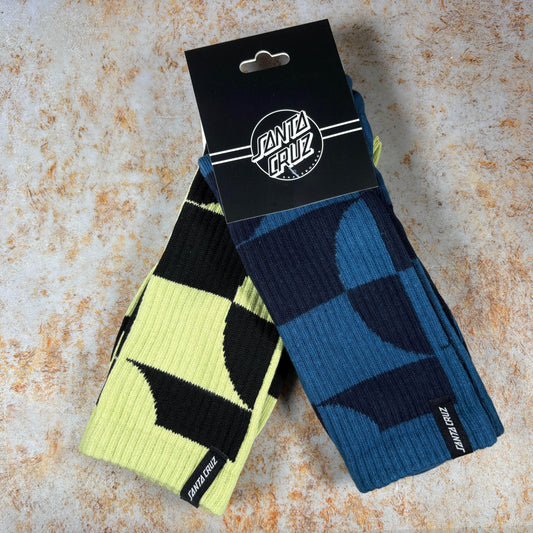 Santa Cruz Clothing & Shoes Lemon & Navy / UK 8-11 Santa Cruz Malba Crash Socks 2 Pack
