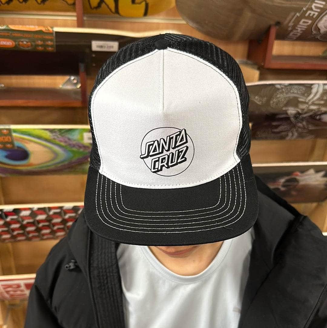 Santa Cruz Clothing & Shoes White / Black Santa Cruz Opus Dot Meshback Cap White / Black