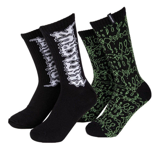 Santa Cruz Clothing & Shoes Black / UK 8-11 Santa Cruz Punk Web Socks 2 Pack