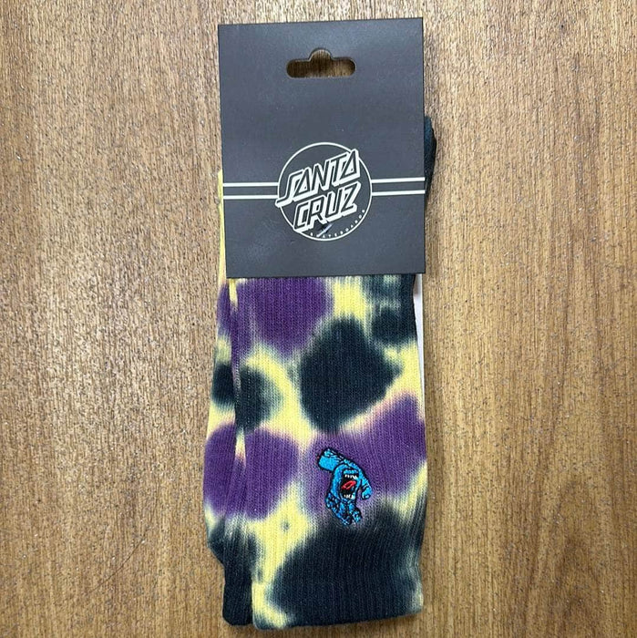 Santa Cruz Clothing & Shoes Purple / Yellow / Black / UK 8-11 Santa Cruz Screaming Mini Hand Tie Dye Socks Purple / Yellow / Black