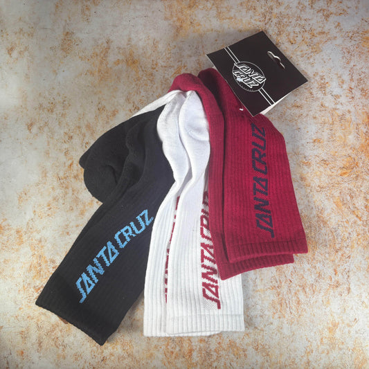 Santa Cruz Clothing & Shoes Black / Red / White / UK 8-11 Santa Cruz Strip Socks 3 Pack Black / Red / White