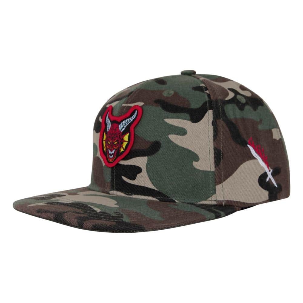 Santa Cruz Clothing & Shoes Camo Santa Cruz x Stranger Things Hellfire Club Snapback Cap Camo