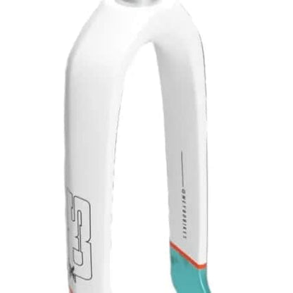 SD BMX Racing Matte White/Orange/Teal SD Expert 1 1/8 Inch 10mm Carbon V2 BMX Race Fork