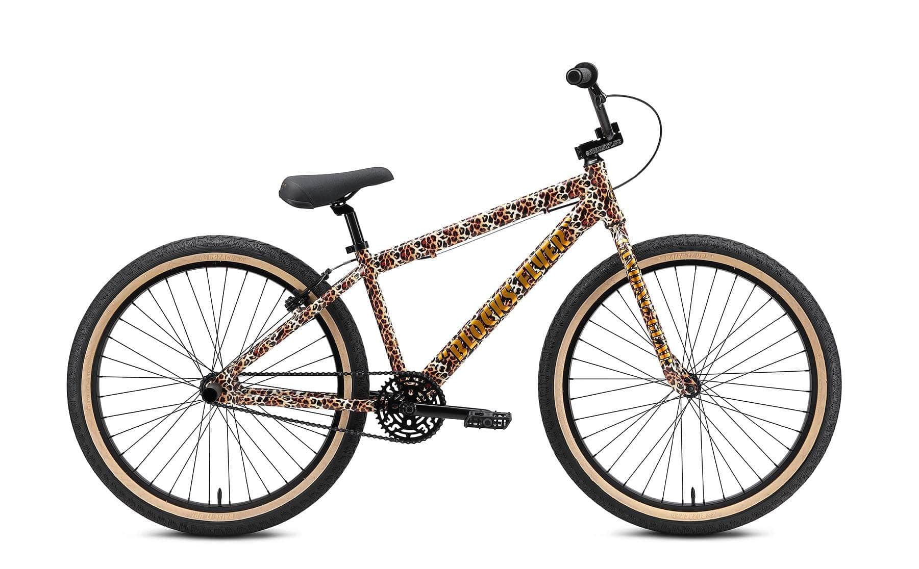 SE Bikes Wheelie Parts Leopard Print SE Bikes Blocks Flyer 26 Inch Bike Leopard Print