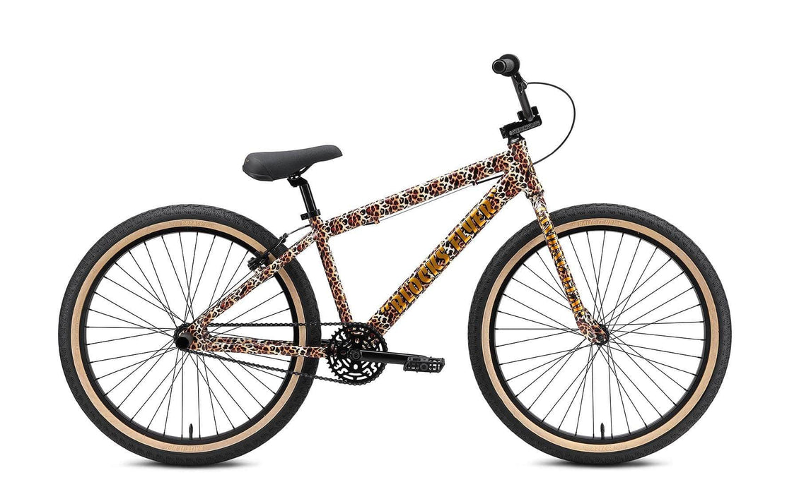 SE Bikes Wheelie Parts Leopard Print SE Bikes Blocks Flyer 26 Inch Bike Leopard Print