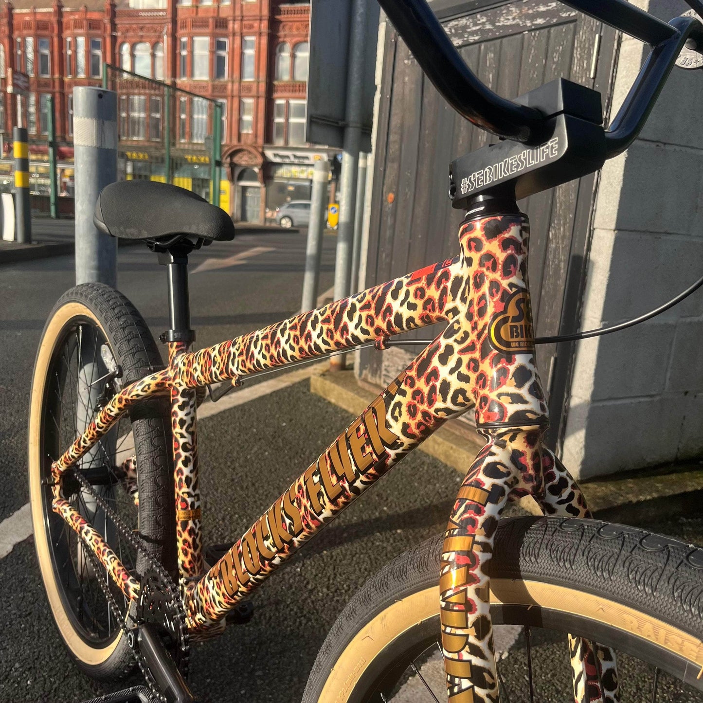 SE Bikes Wheelie Parts Leopard Print SE Bikes Blocks Flyer 26 Inch Bike Leopard Print